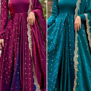 Party Wear Gown-Dupatta & Bottom