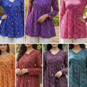 Long Sleeve Bhandani Printed Tops