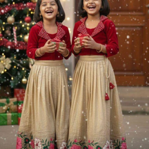 Kids Velvet Crop Party Wear