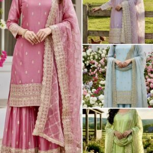 Pakistani GMY SILK Embroidery Top Plazzo