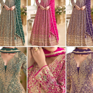 Anarkali Suit Embroidery + Sequin Work