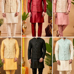 Men Kurta Pyjama with Coat