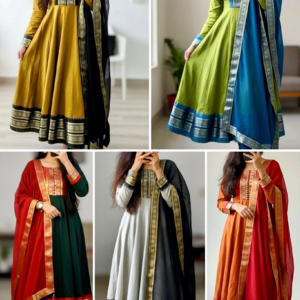 Traditional Anarkali with Georgette Dupatta
