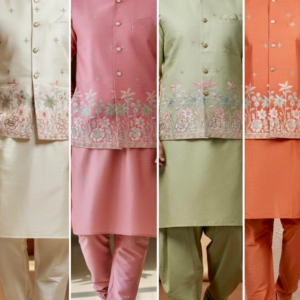 Men Kurta Pyjama with Daman Work Coat