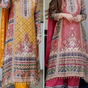 Anarkali Chinnon Silk with real Mirror & Diamond