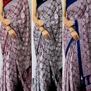 Ajrakh Mirror Saree