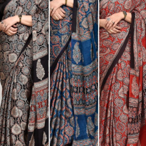 Viral Ajrakh Premium Crepe Saree