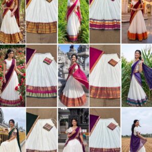 Mul Cotton Lehenga Choli / Dhavani Set with Full stitched